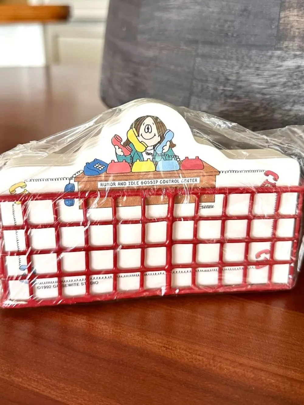 Vintage 1992 Cathy Memos in a Wire Basket 